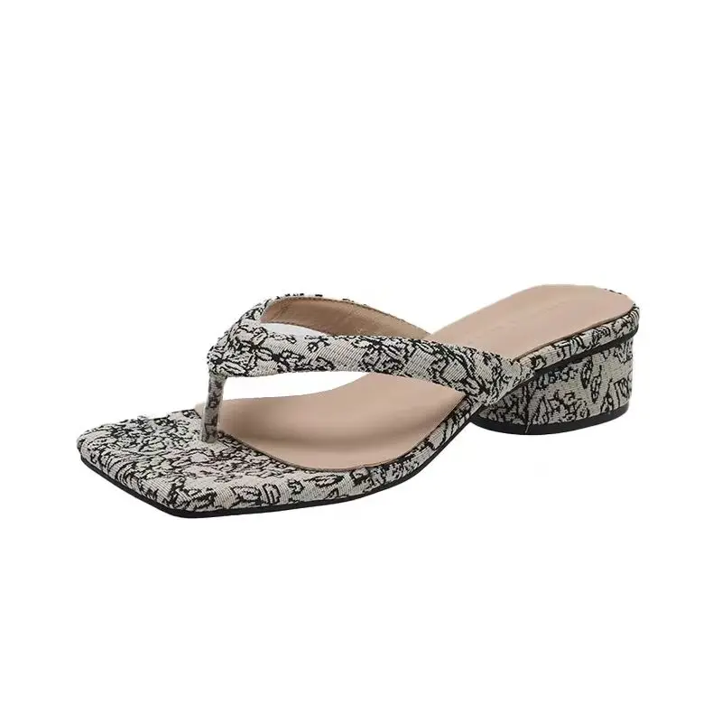 Summer Clip Toe Women Slippes New 2026 Fashion Elegant Wedges Heel Slides Shoes Ladies Casual Outdoor Beach Flip Flops Sandalias