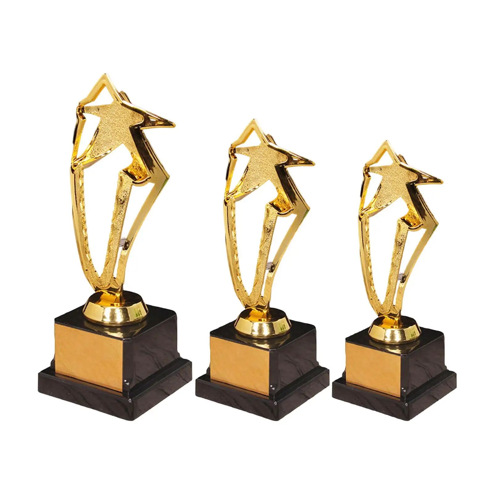 Plastic Golden Award Trophies Black Base Decorations Star Trophy Awards for Competition School Basketball Party Favors Rewards