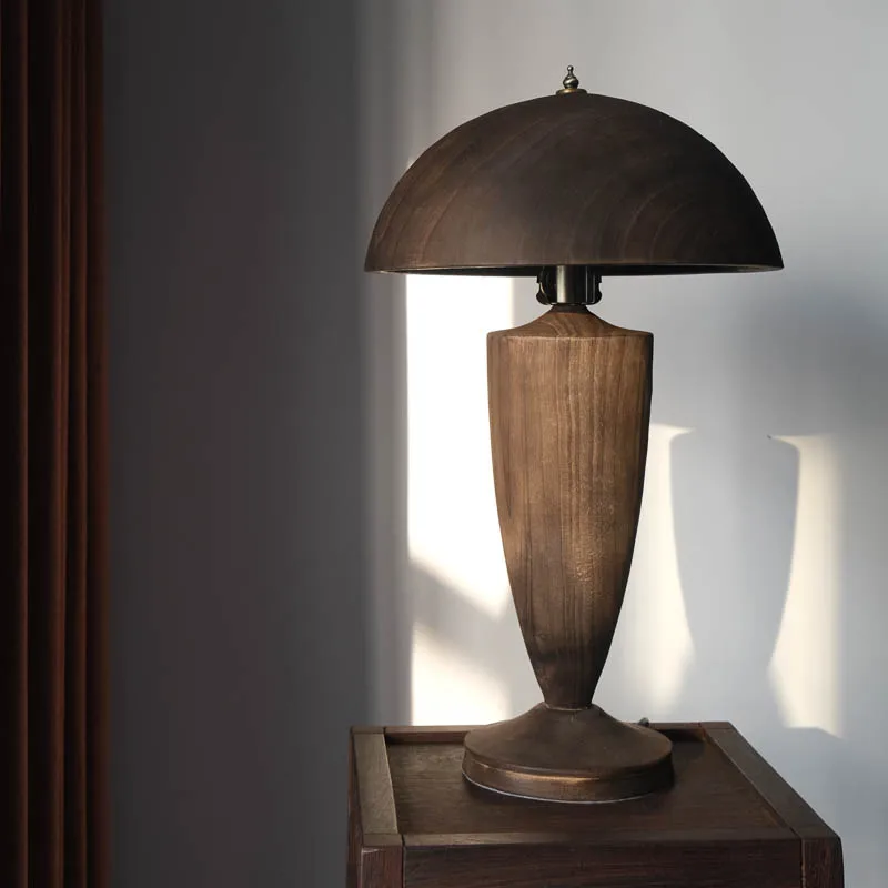 

Table lamp bedside lamp desk solid wood decoration living room lobby bedroom Chinese retro zen classical art lamp