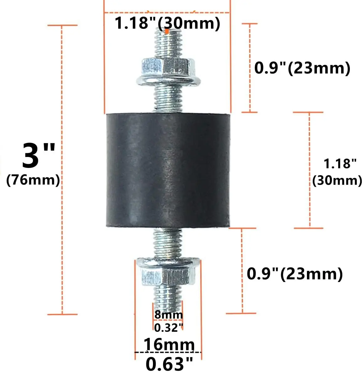 Engine Mount Shock Absorber with Rubber Damping for Improved Noise Control and Equipment Stability in Multiple Applications