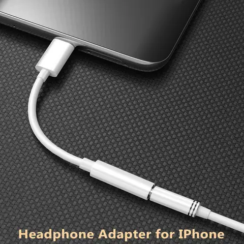 Lightning 헤드폰 어댑터 IPhone14 용 3.5mm 잭 AUX 오디오 케이블 13 12 11 Pro Max Mini XS XR X 8 7 ~ 3.5mm 잭