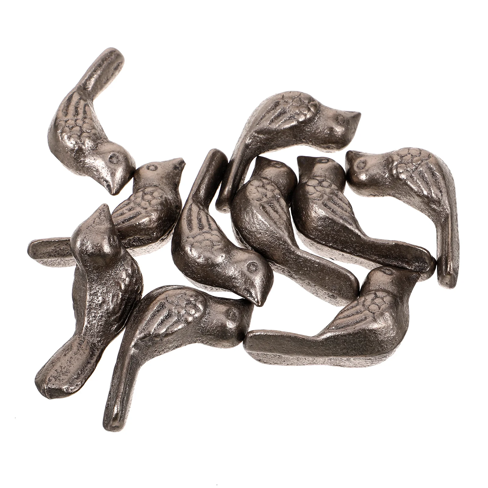 

10Pcs Decoration Lifelike Design Compact Size Table Garden Balcony Ornament Metal Craft Gift Metal Bird Decor