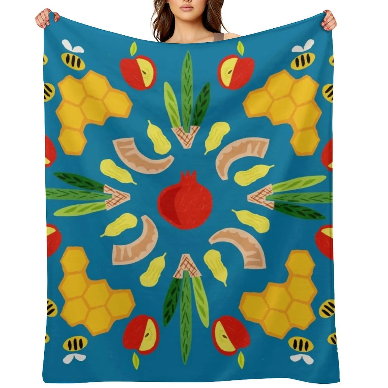 

Yomim Noraim Big Blue Throw Blanket Luxury Throw manga warm winter Plaid on the sofa Blankets