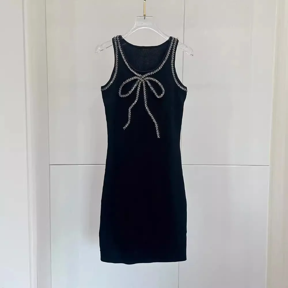 

MaSande High-End Knitted Dr round Ne Knot Small Fraance Sle Ladylike ort A-Line Skirt High Waist Summer ...