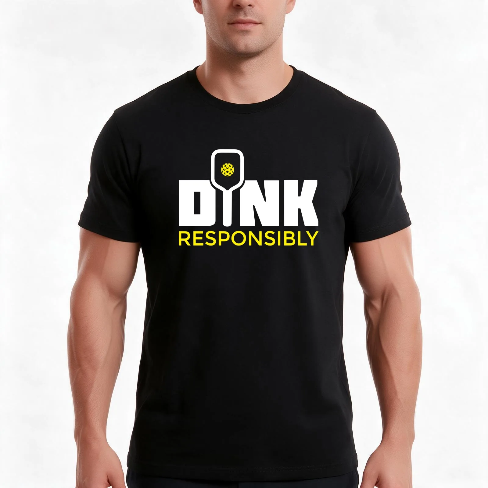 Dink Responsibly Pickleball Paddle T-Shirt, Summer Casual Cotton Tee, Oversized Streetwear Tops, Vintage Graphic Print