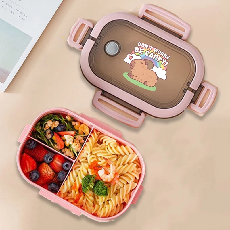 Capybara Bento Lunch Box Anime Animali Stampa Contenitori per alimenti Scuola per bambini Picnic Lunchbox Ragazzi Ragazze Custodie per cena da ufficio