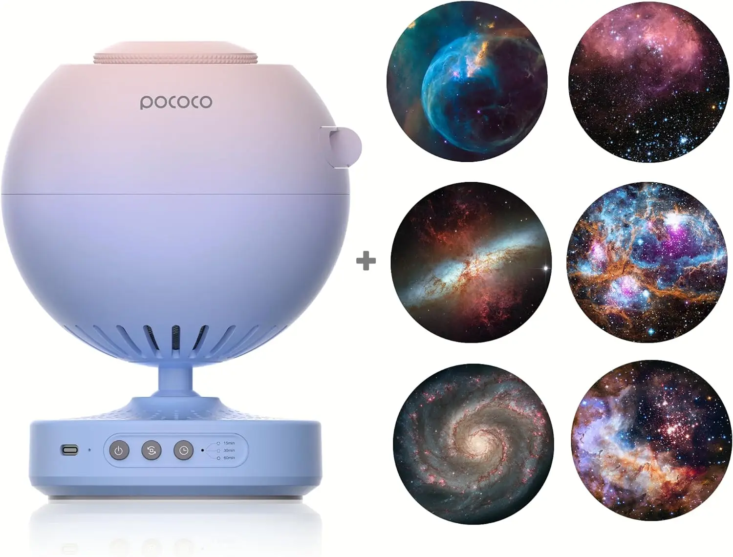 POCOCO Galaxy Star Projector for Bedroom with Replaceable Optical Film Discs,  Gorgeous Nebula - Discs (6 Pieces)