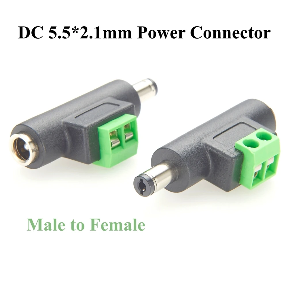 

2A 50V DC 5.5*2.1mm Male to Female Adapter With Terminal Block DC Power Jack Plug Barrel Connector for CCTV Security Camera,LED