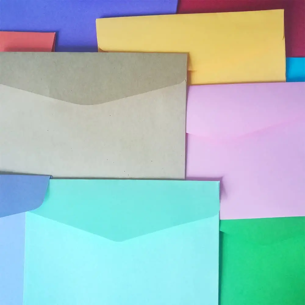 100 Pcs Mini Envelopes 10 Colors Gift Card Envelopes,Perfect Personalize Gift Cards, Wedding Envelopes or Birthday Party Cards