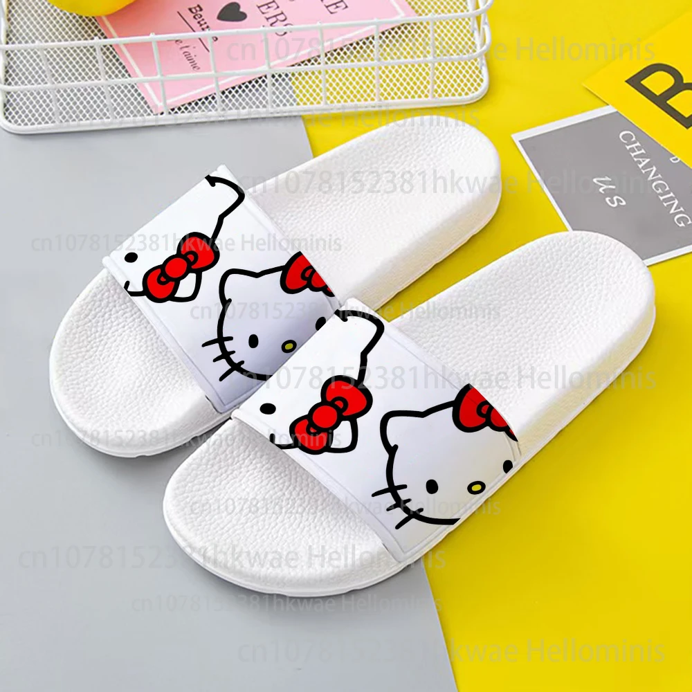 Hello Kitty nowy nadruk kapcie damskie letnie antypoślizgowe sandały plażowe casualowa lekka na świeżym powietrzu domowe kapcie studentów