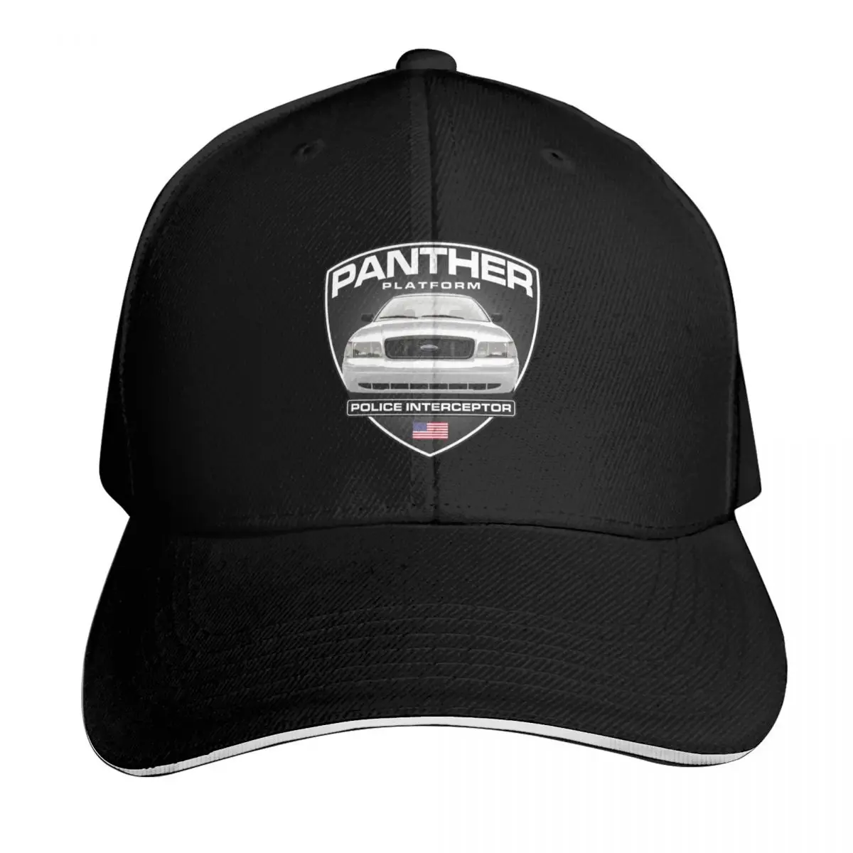 Panther Platform - CVPI White Car Baseball Cap Breathable Mesh Back Adjustable Buckle Closure Moisture Wicking Quick Dry