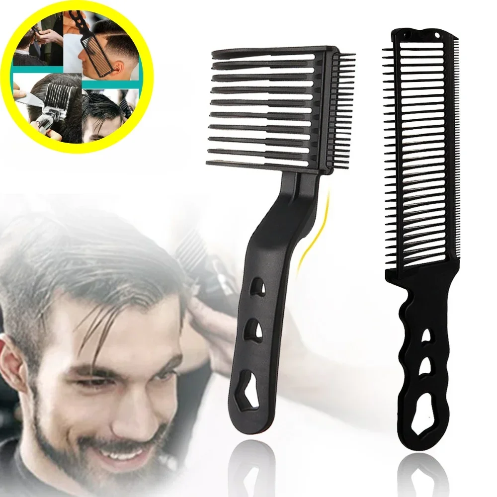 Hot Barber fade Combs Hair Cutting Tool for Gradient Hairstyle Comb Flat Top Hair Cutting Comb for Men Heat Resistant Fade Brush