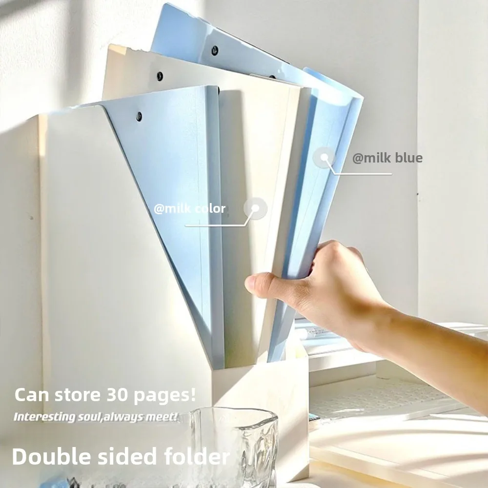 Cartella di file A4 multifunzionale durevole, di grande capacità, con doppi clip, portablocco, organizer per file, materiale scolastico