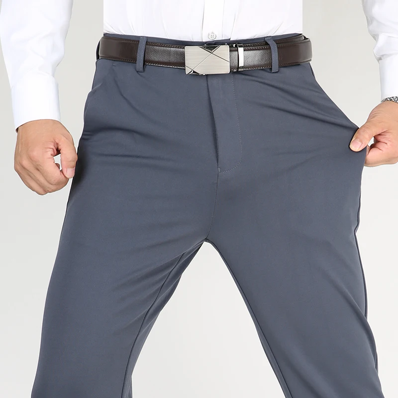 

Ice Silk Qui Dry Lightweight Dad Pants Men's Summer Casual Sports Loose Long Trousers Busin Casual Straight Leg Trousers