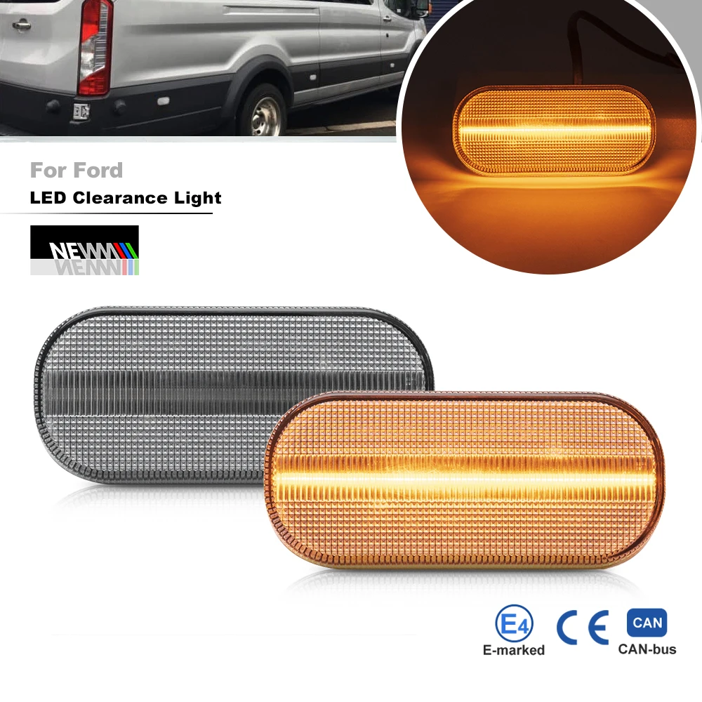 

For Ford Transit MK8 2014-up Amber LED Clearance Lamp Canbus Position City Light Van Side Markers Turn Signal Lighting