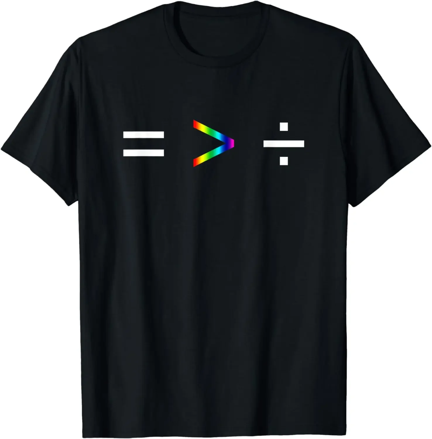 Equality Is Greater Than Division Simple Equation Rainbow T-Shirt Simple People Clothes  Women Clothing Tops  Ropa Mujer
