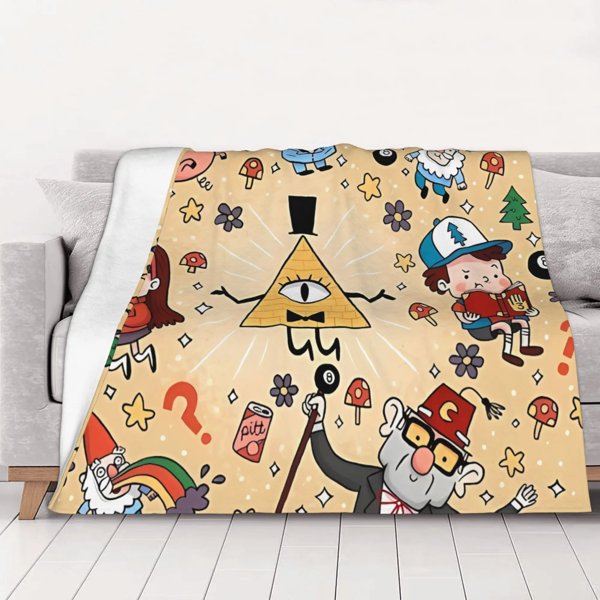1PC home Cutecore Classic G-gravity Falls Blanket Super Cosy Plush Home Living Room Sofa halloween