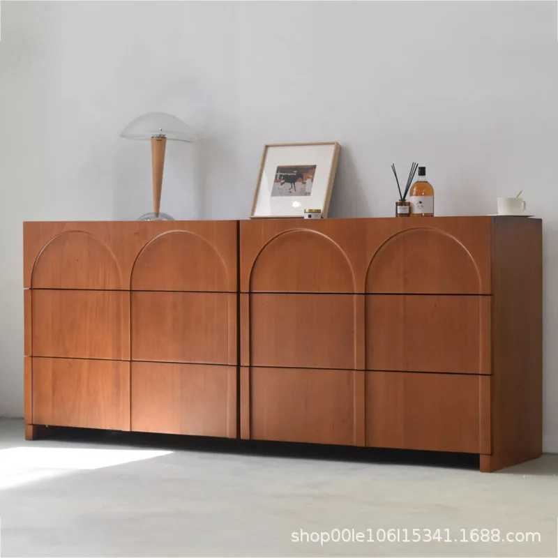 

Простой декоративный комод в скандинавском ретро-стиле для ресторана или отеля, тумба для хранения