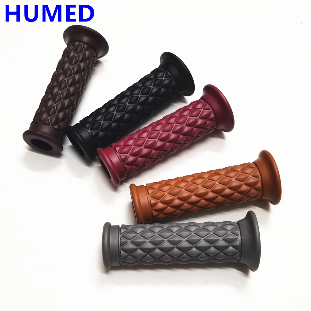 

7/8" 22mm Retro Rubber Motorcycle Handlebar Grips Non Slip Motorcycle Handle Grips Compatible With ATV Motorbike Pit Bike