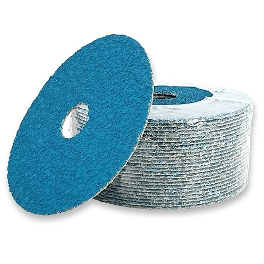 

25-Pack - 4-1/2 inch 36 Grit Coarse - Actirox Resin Fiber Disc Tear-Resistant Fiber Backing Durable Hand-Held Machine Compatibl