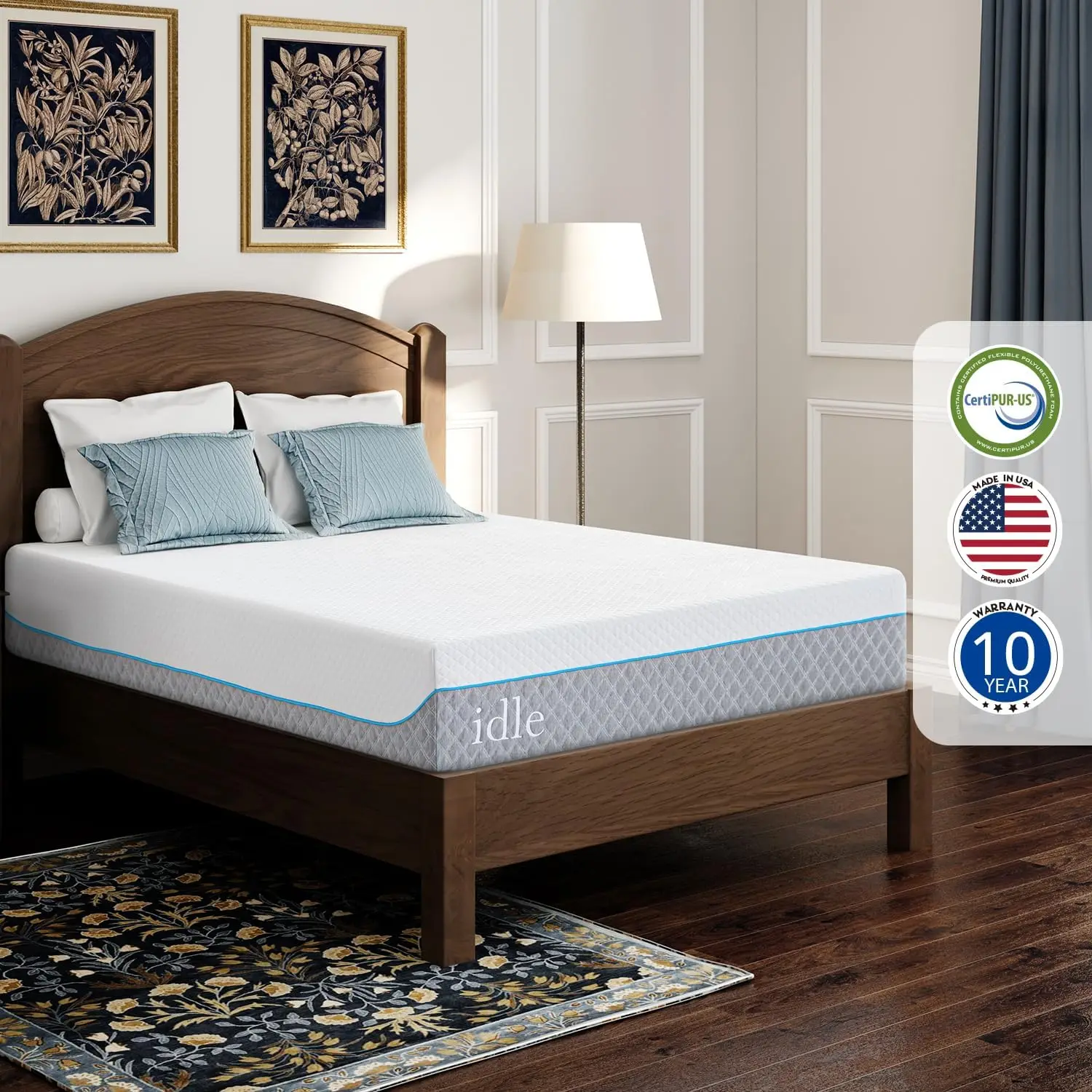 King Mattress 12 Inch Cooling Gel Memory Foam, Fiberglass Free, Mattress Bed in a Box for Back Pain Relief, Medium Firm, CertiPU