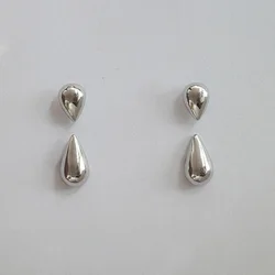 PONYKISS 925 Sterling Silver Mini Water Drop Stud Earrings for Women Trendy Fine Jewelry Minimalist Detachable Accessories