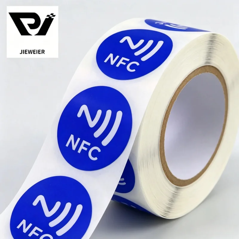 NTAG215 NFC Blue Tags Stickers Original Chip Rewritable 504Bytes Memory Transparent RFID Labels Adhesive  Tags