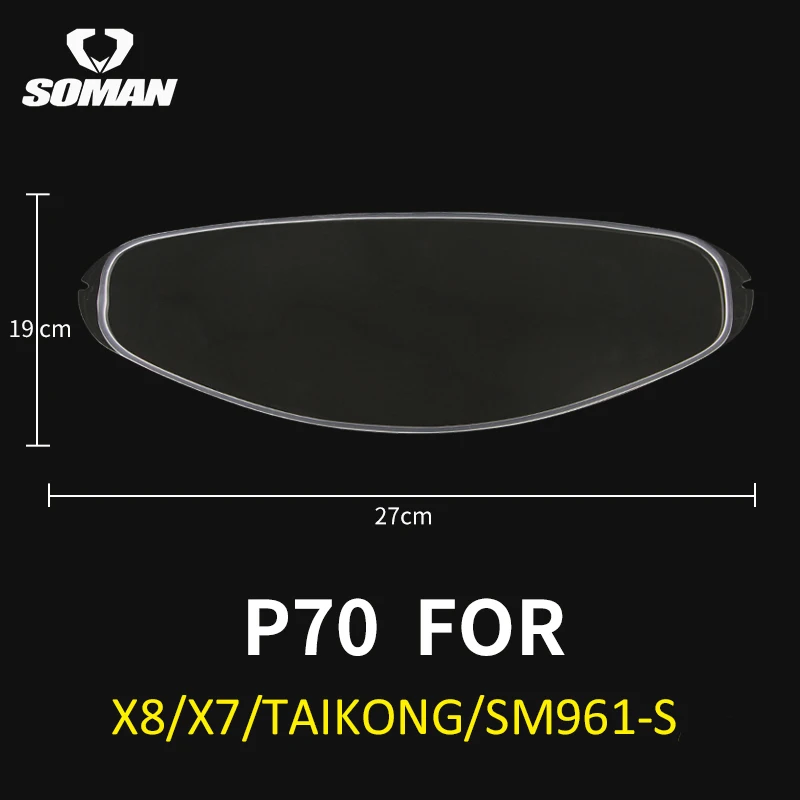 SOMAN Standard P70 Anti-Fog Films For Taiko SM961-S X8 X7 Motorcycle Helmet Visor Shields Casco Parts Anti Fog Sticker