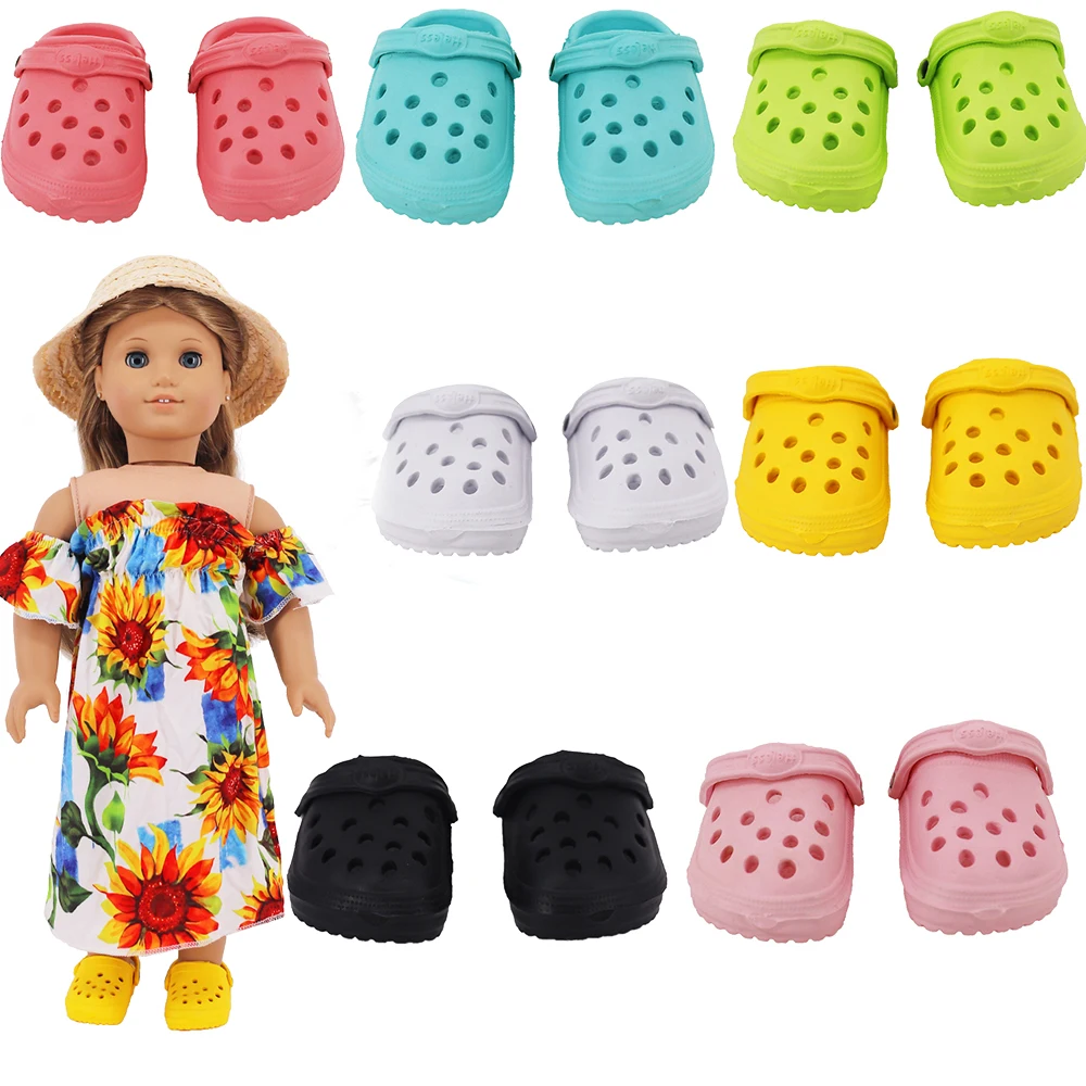 7Cm Doll Summer Cartoon Cave Sandals,Beach Slippers,Anti Slip Soft Sole Quick Drying Sandals,18 Inch Doll DIY Toy Gift