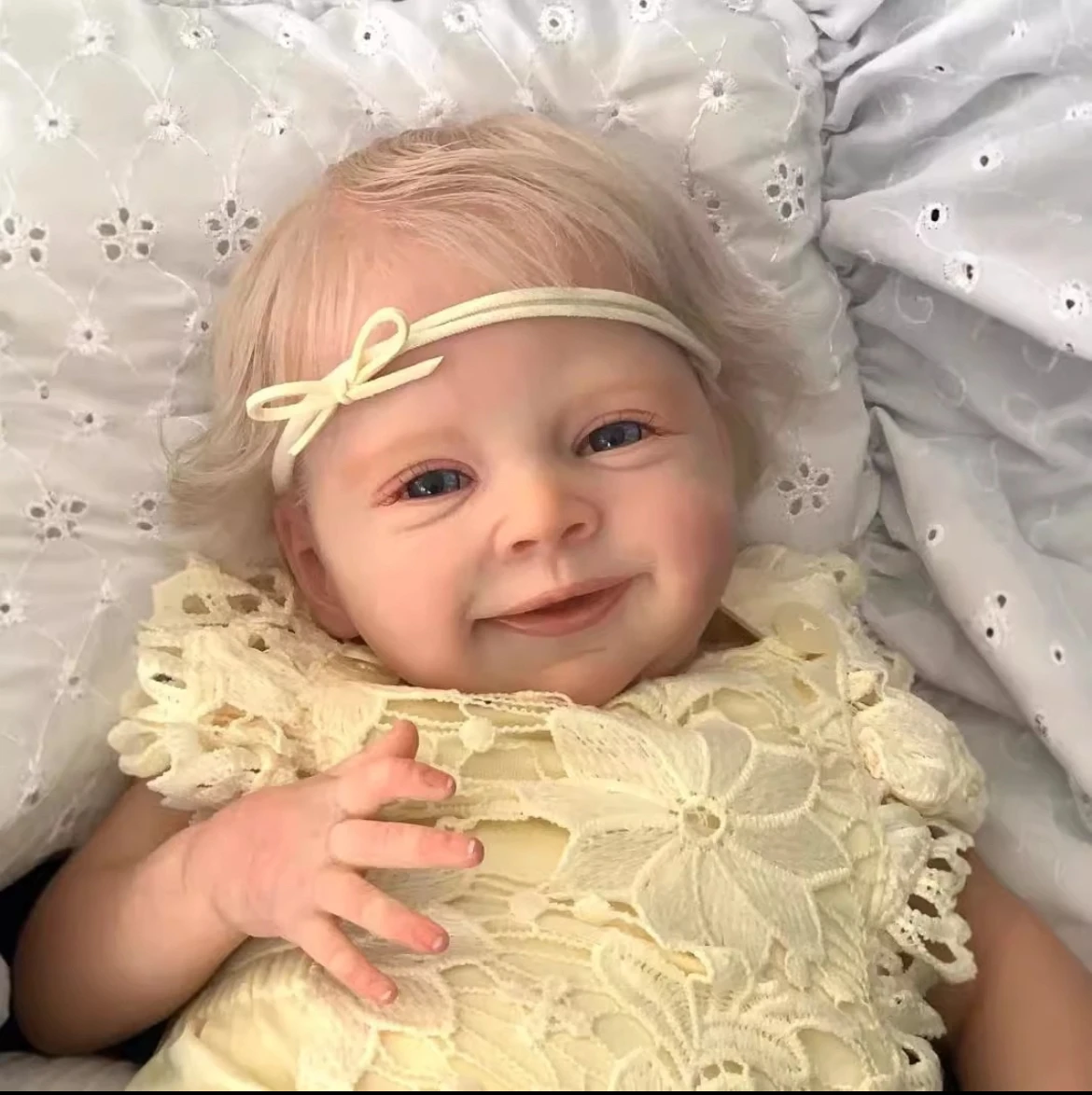 19-calowa realistyczna lalka Reborn - wykwintna ręcznie robiona lalka artystyczna z trójwymiarową teksturą skóry, wkręconymi włosami i widocznymi żyłkami