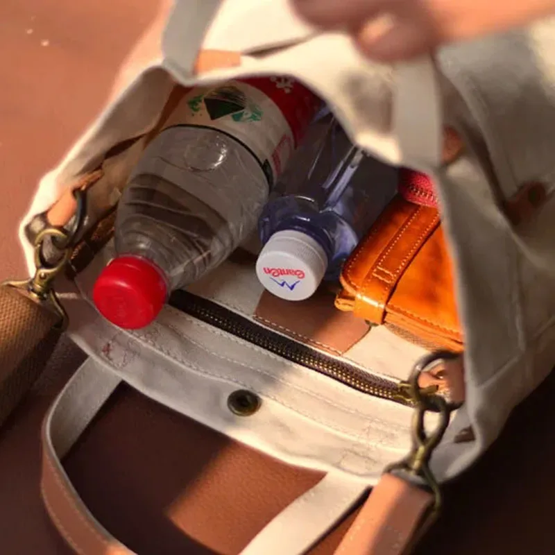 

AETOO Original design Large capacity art small fresh canvas bag Student schoolbag preppy shoulder bag Crossbody male bag large