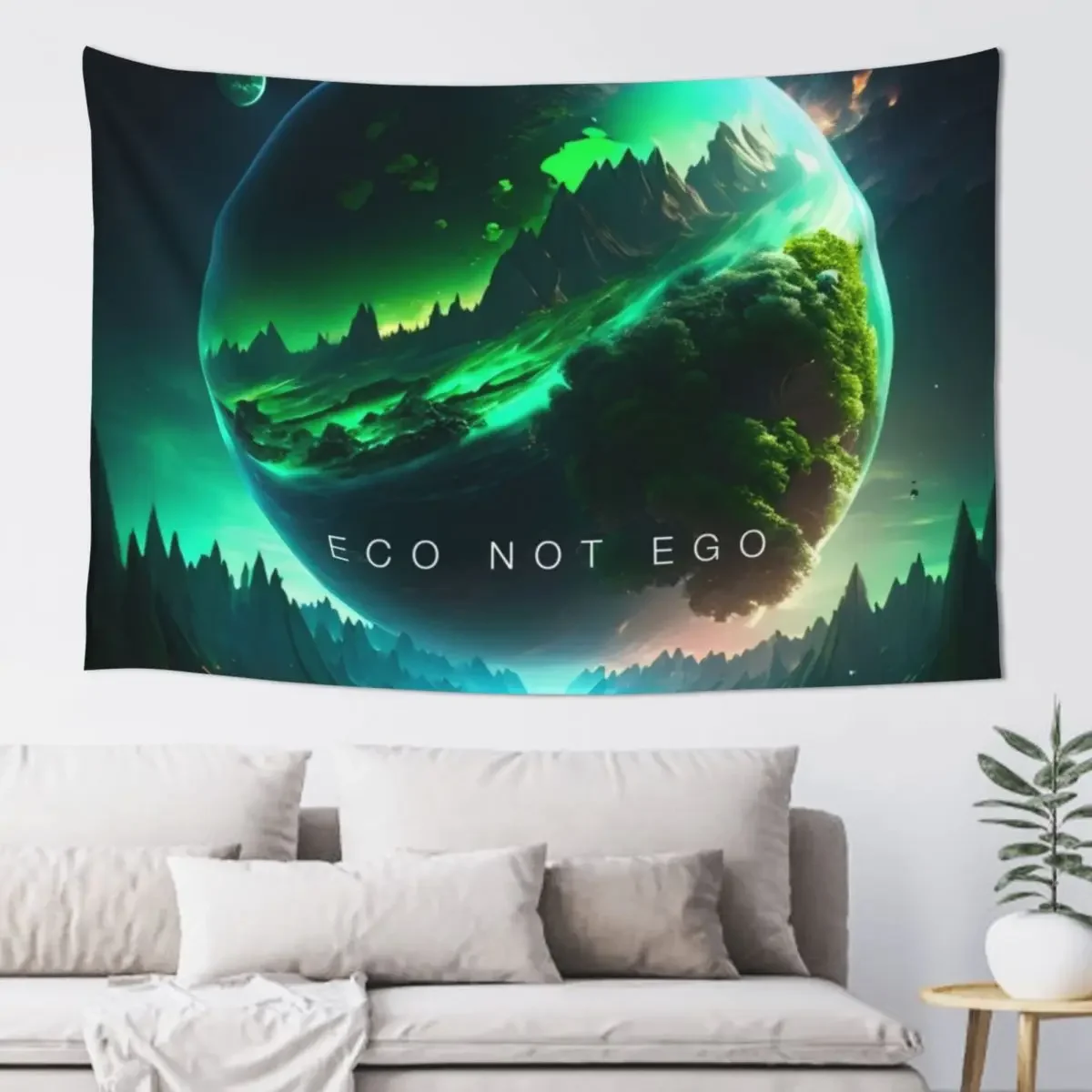 Eco Not Ego - Emergencia climática タペストリー装飾ホームルーム装飾韓国スタイルタペストリー