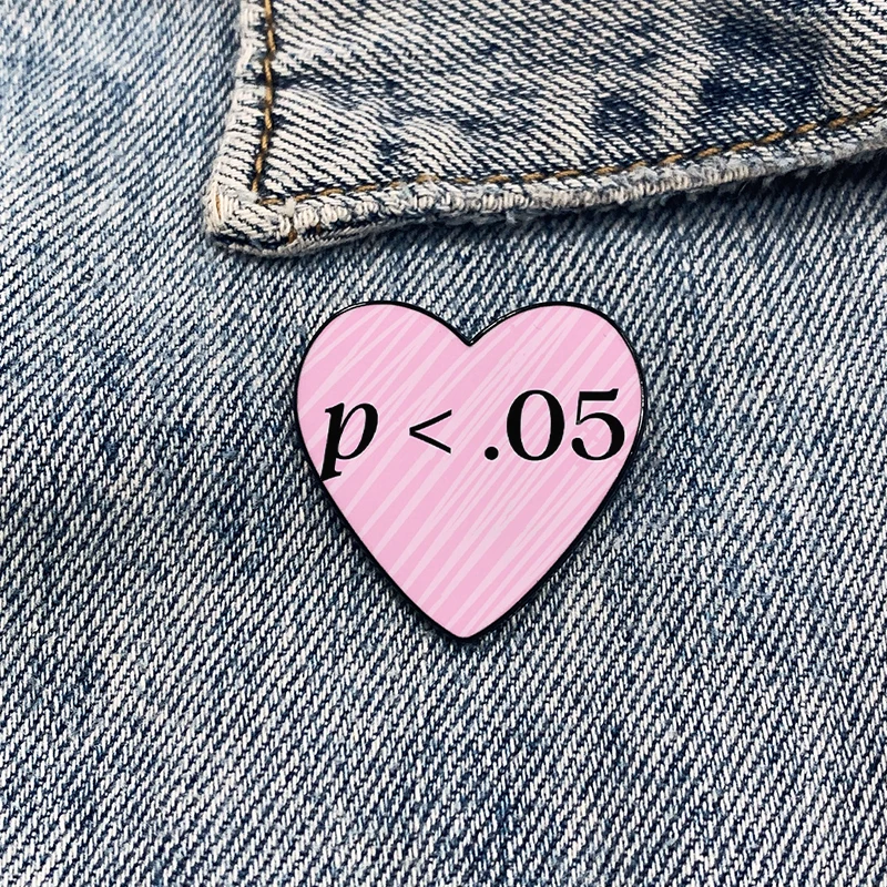 Love is...Statistically significant Heart-shaped Pin Funny Brooches Shirt Lapel teacher Bag Cute Badge Cartoon pins for women