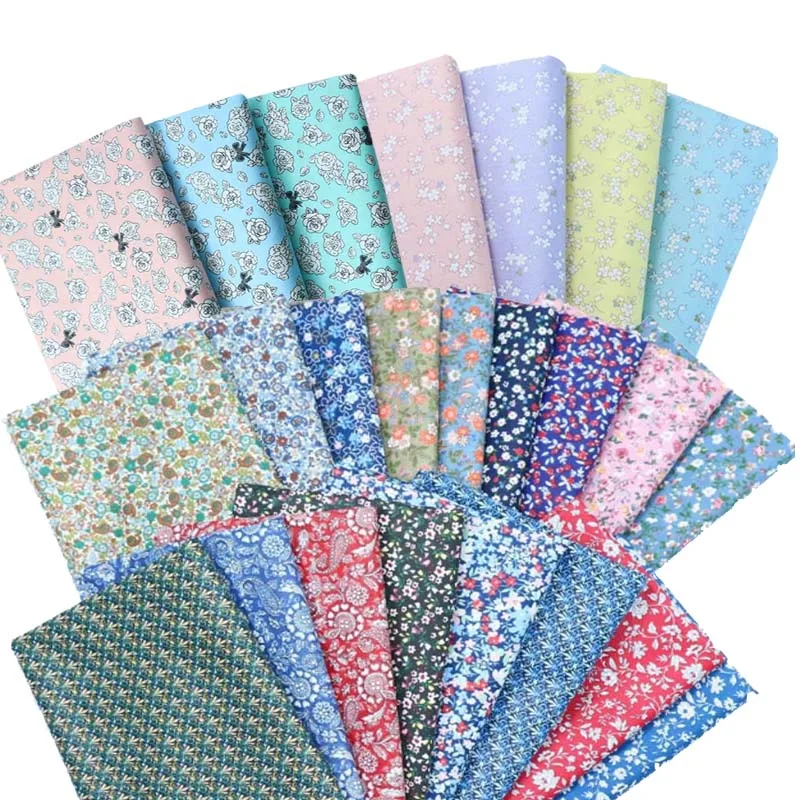 

2024 пасторальные мини-маленькие цветы, белая роза, пейсли, цветочные саржевые ткани из 100% хлопка для одежды, лоскутное одеяло, декор ручной работы