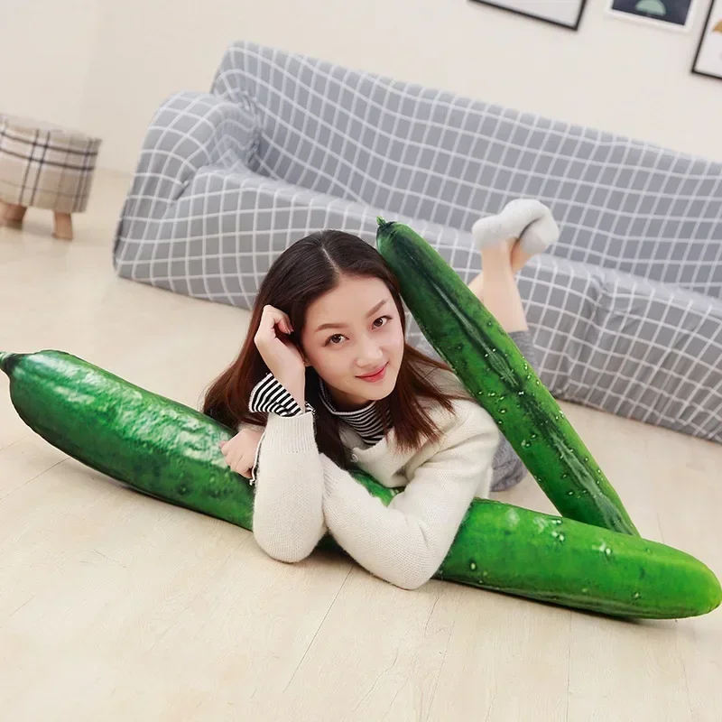 50-110cm simulado pepino criativo planta travesseiro almofada de pelúcia frutas legumes comida anti-stress macio menina crianças brinquedo presente