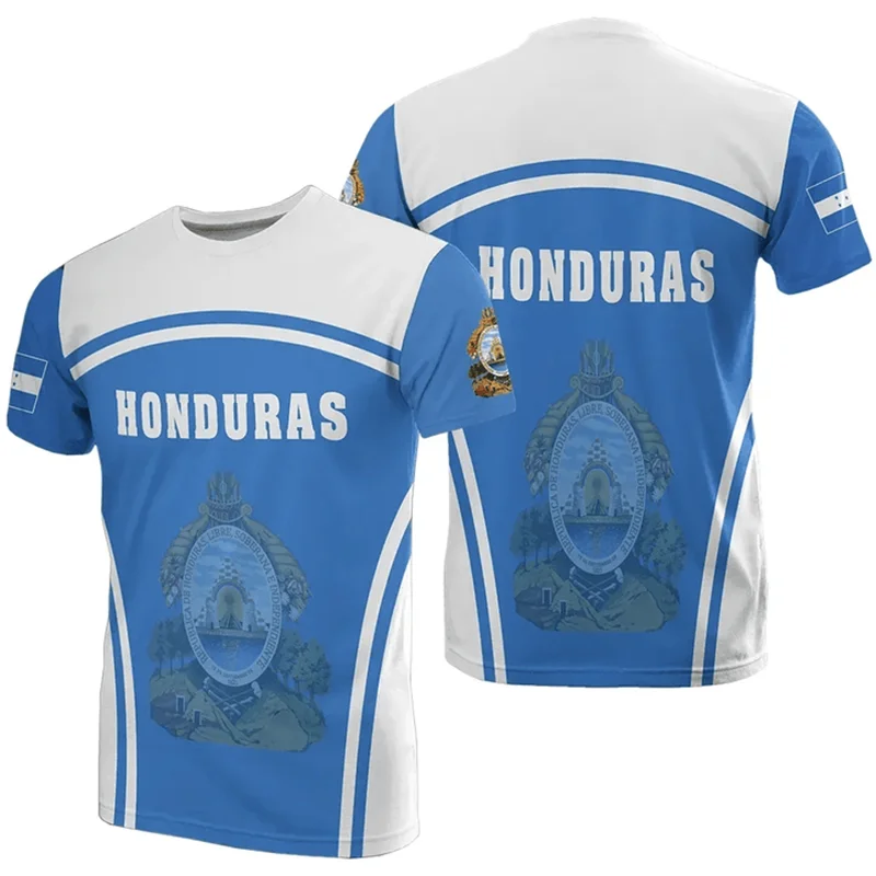 Honduras Flag T Shirts Man Clothes Novelty 3D Printed Short Sleeved T-shirt Casual Tops Honduras Pattern Unisex Women Clothing