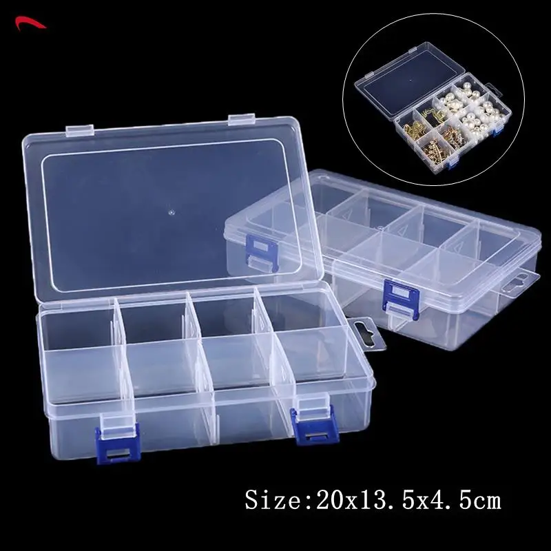 Multifunctional Tool Transparent Case 8 Grids Plastic Storage Box Screw Electronic Component Transparent Organizer 20*13.5*4.5cm