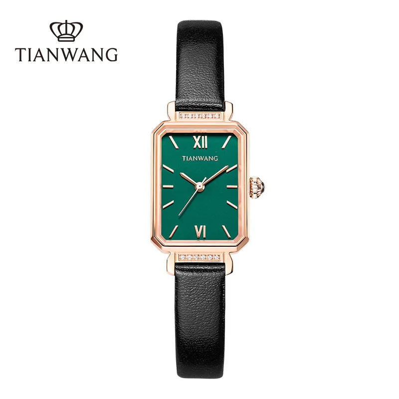 TIAN WANG Fashion Women's Watches Leather Quartz Wristwatch For Women High-end Waterproof Ladies Classic Retro Square Lady Watch