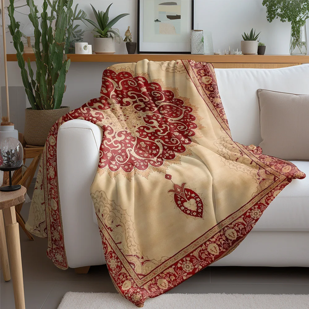 Turkish Vintage Embroidered Kilim Rug Blanket Throw Soft Warm Cotton Rectangle Home Decor Cushion Cover