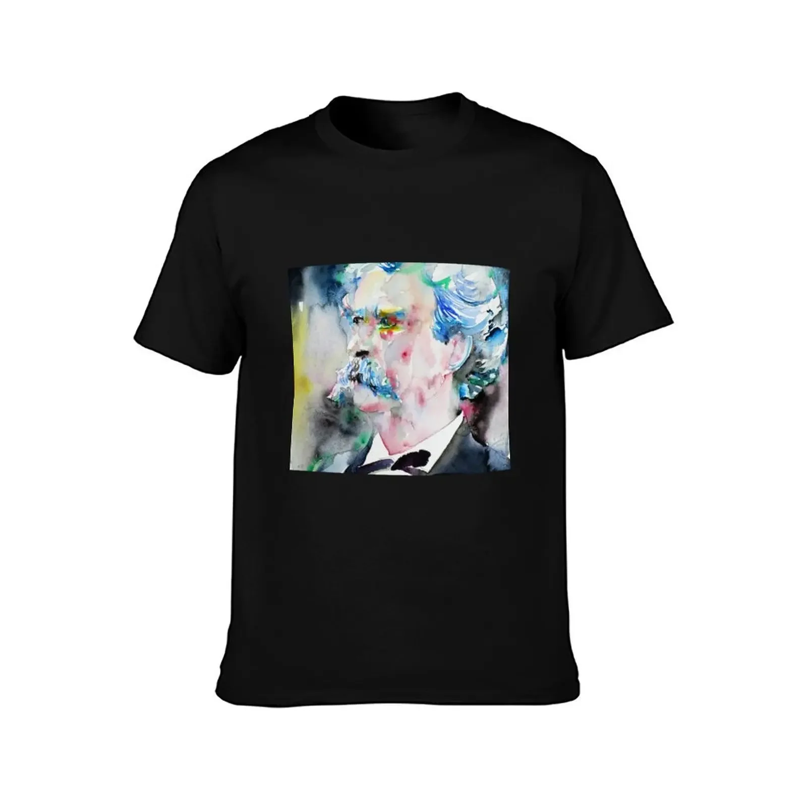 MARK TWAIN - watercolor portrait.5 T-Shirt summer clothes graphic tee shirt rapper graphic tees clothes for men