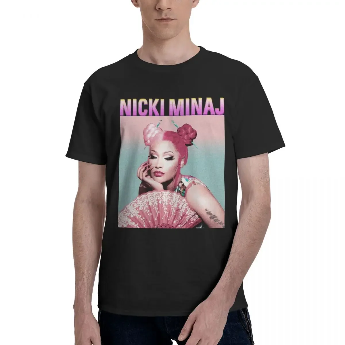 Bootleg Nicki Minaj Y2K T Shirt Men's 100% Cotton Novelty T-Shirt O Neck Tees Short Sleeve Tops Classic