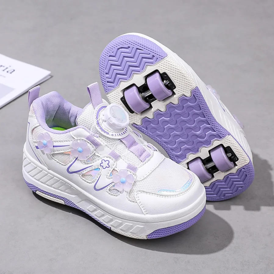 children's-small-flower-decorated-four-wheel-roller-skating-sports-shoe-breathable-roller-skating-girls-shoes-holidaygifts