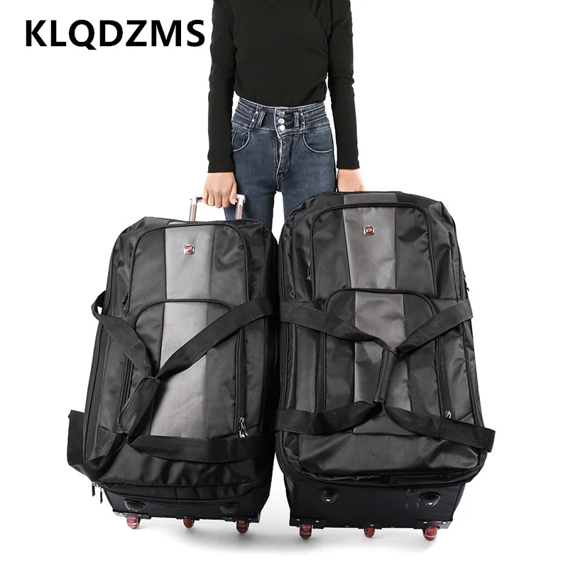 

KLQDZMS Oxford Cloth Luggage 28 “30 Inches Large Capacity Trolley Case Men's Zipper Password Box Handheld Travel Suitcase