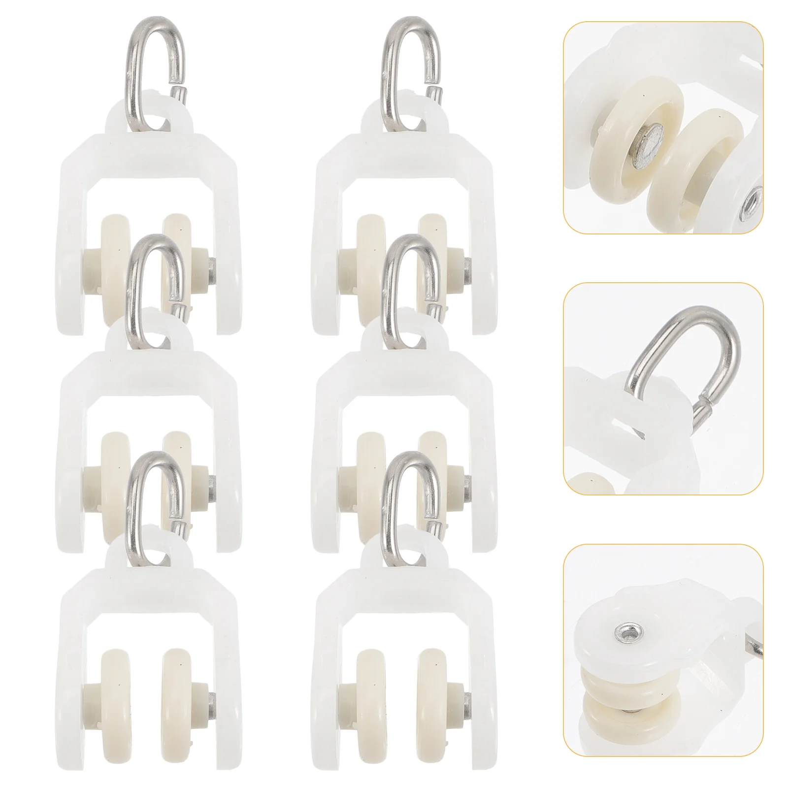 

10 Pcs Curtain Track Rollers Vertical Blinds Pulley Supply Curtains Accessories with Hook Alloy Fittings Hardware Wheels