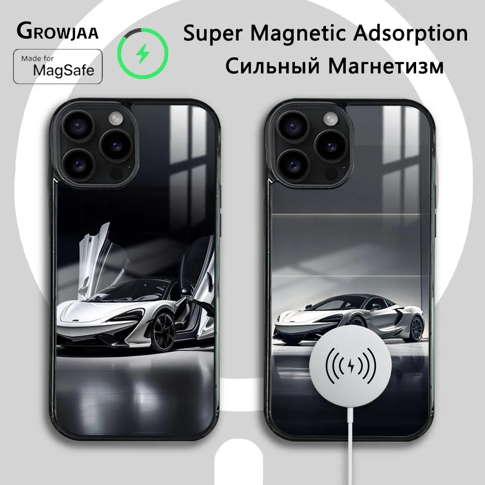 

SuperCar M-McLarens-s Phone Case For iPhone 16 15 14 13 12 11 Pro Max Plus Mini New Magsafe Mirror Wireless Magnetic Cover