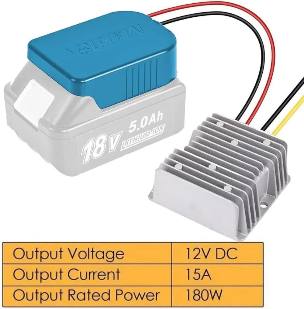 180W DC 18V To 12V Step Down Converter Aadpter for Makita 18V Li-ion Battery Power Wheel Inverter Buck Boost Voltage Regulator