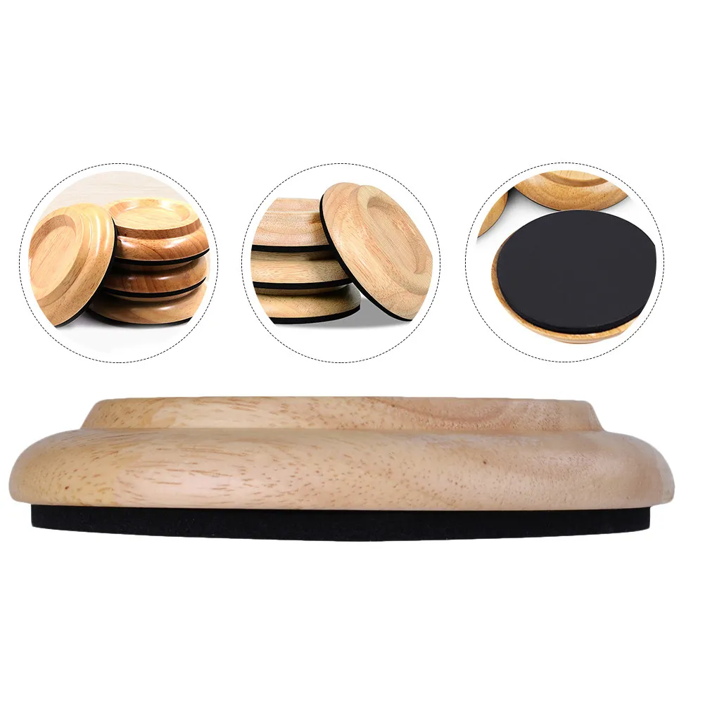 4Pcs Piano Feet Pads Solid Wood Base with Eva Layer Excellent Anti-Skid Shock Absorbing Insulation Suitable for Home Studio Use