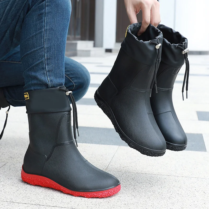 

Высококачественные мужские резиновые сапоги до середины икры Fiing oes, противоскользящие водонепроницаемые резиновые сапоги для взрослых, специальные Glue oes для очень гонщиков