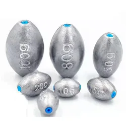 10pcs Fishing Weight Sinker 3g-30g Fishing Olive Shape Rig Sinkers Fishing Weights Split Shot Sink Fishing Tackle Accessories