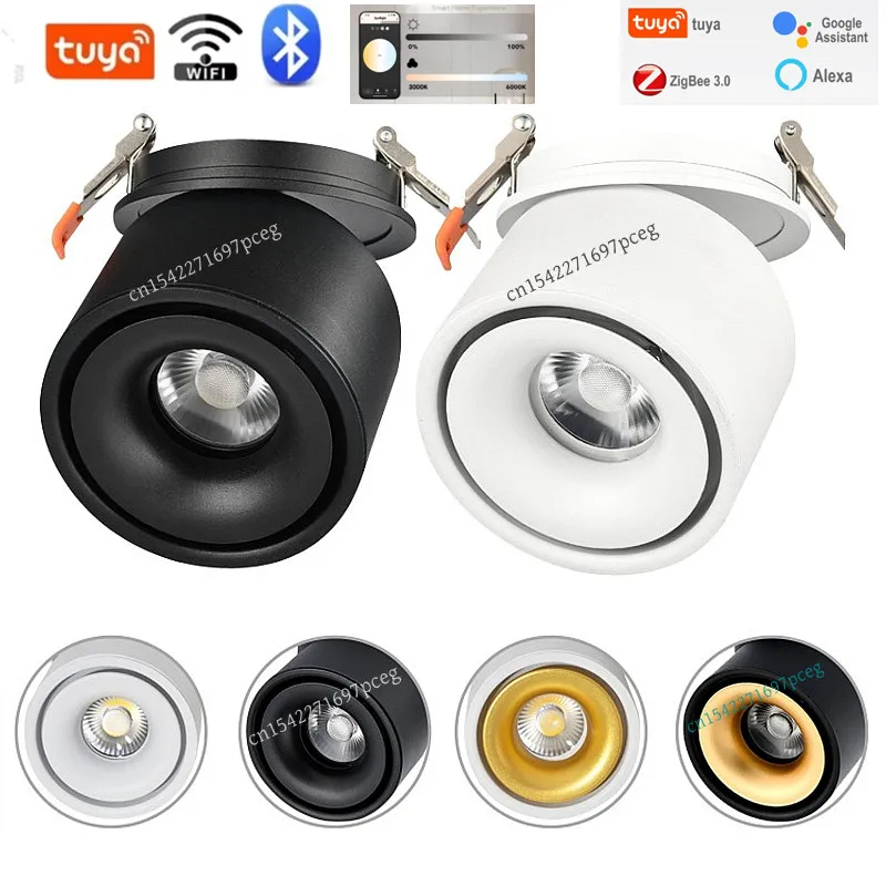 

Embedded TuyaZigbee3.0 Ceiling Ligh Anti-Glare 7W/12W/15W/18W 355° Rotatable AC110/220V Bedroom Kitchen Indoor Spotlight